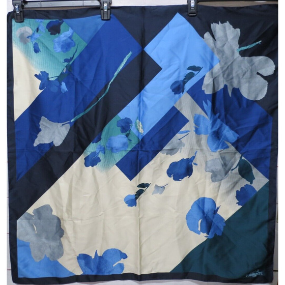 Lot of 2 TORRENTE PARIS Colorful Vtg Scarves Square Floral Made in Italy - Picture 6 of 7